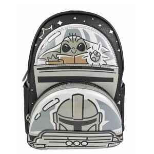 NEW Disney Parks Loungefly Mandalorian Grogu Mini Backpack Star Wars Baby Yoda